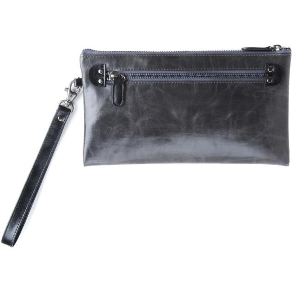 Harper Zip Pouch Wristlet Vegan - Graphite